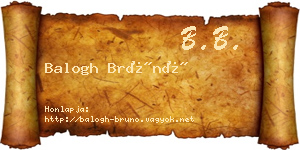 Balogh Brúnó névjegykártya